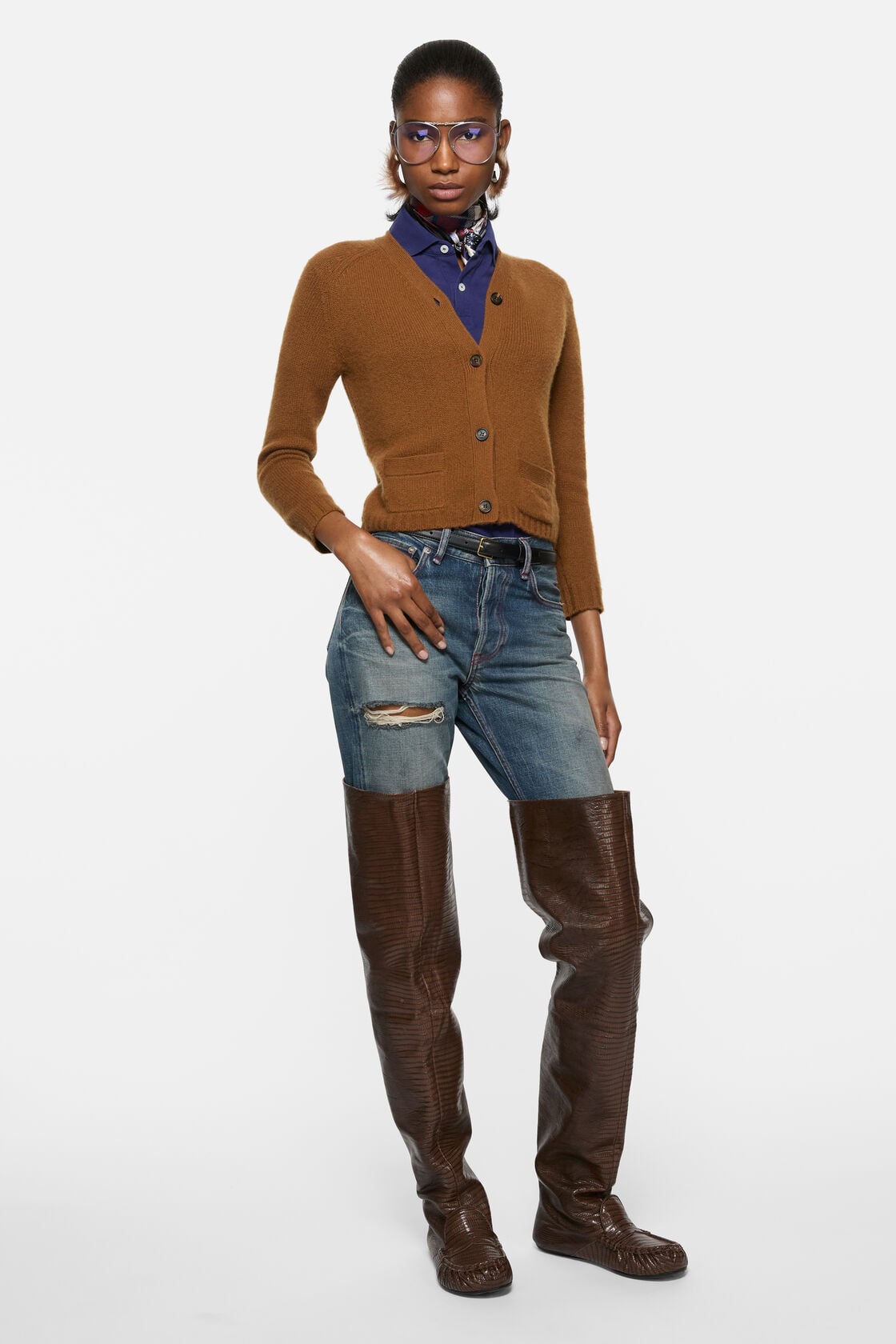 Acne Studios Cashmere V-Neck Cardigan - Mid brown