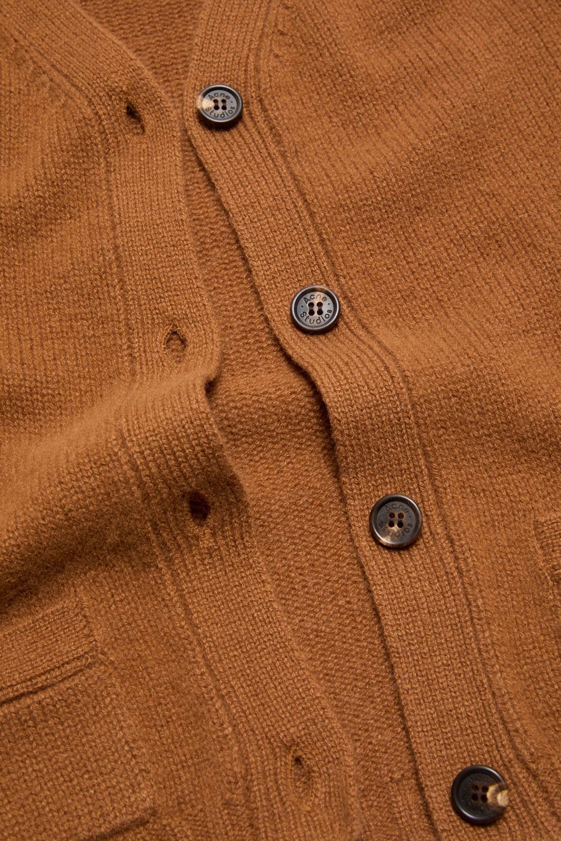 Acne Studios Cashmere V-Neck Cardigan - Mid brown