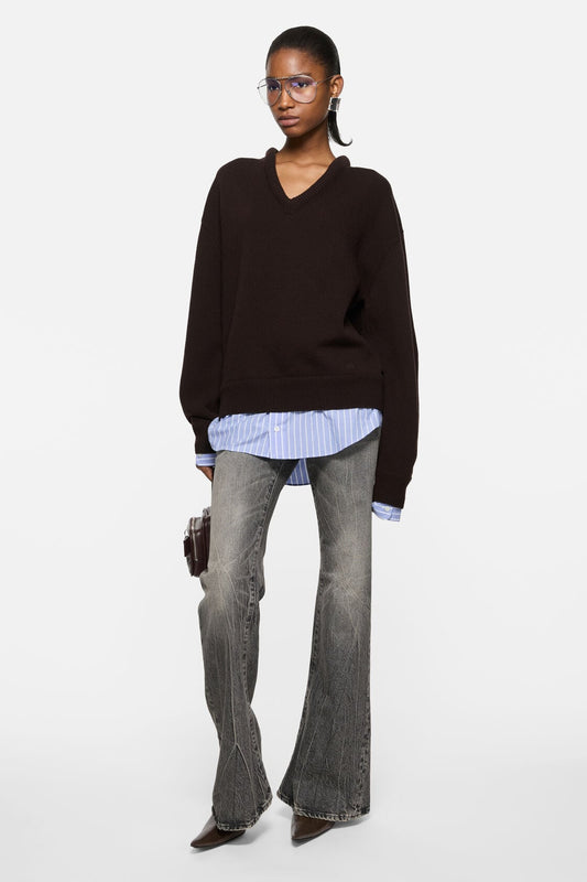 Acne Studios layered wool sweater - Dark brown