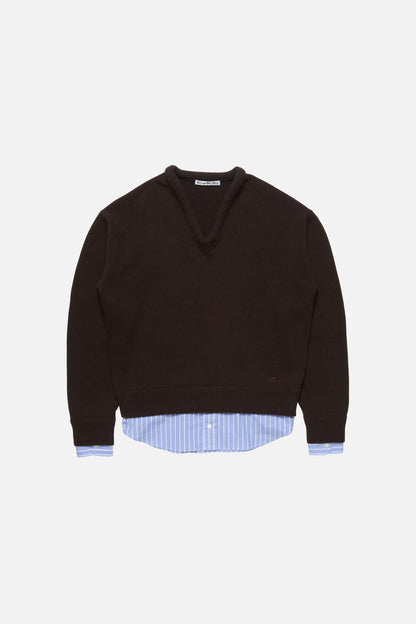 Acne Studios layered wool sweater - Dark brown