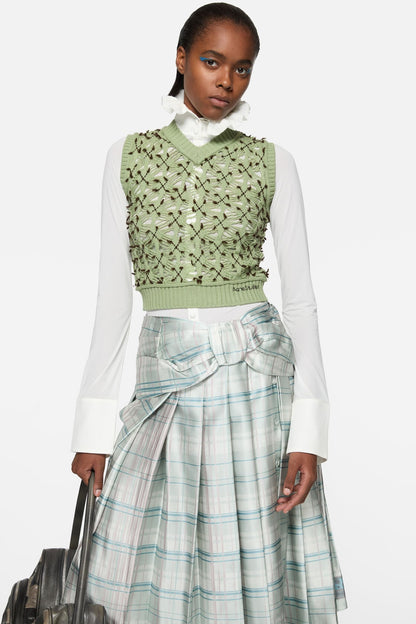 Acne Studios Argyle wool vest - Sage green