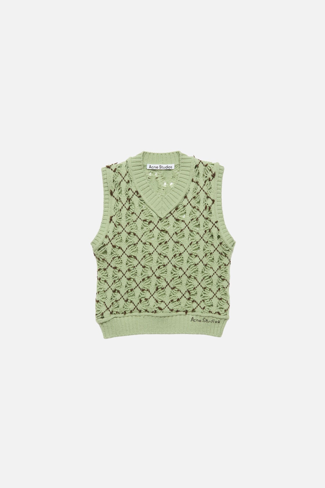 Acne Studios Argyle wool vest - Sage green
