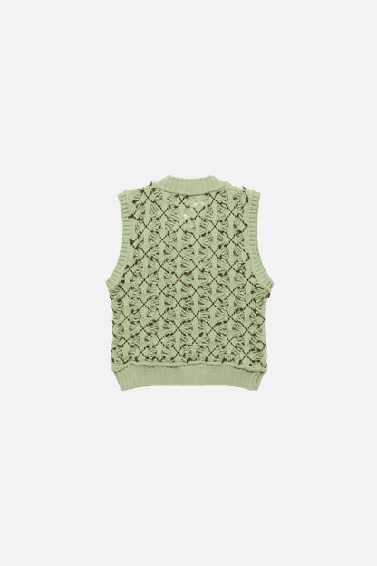 Acne Studios Argyle wool vest - Sage green