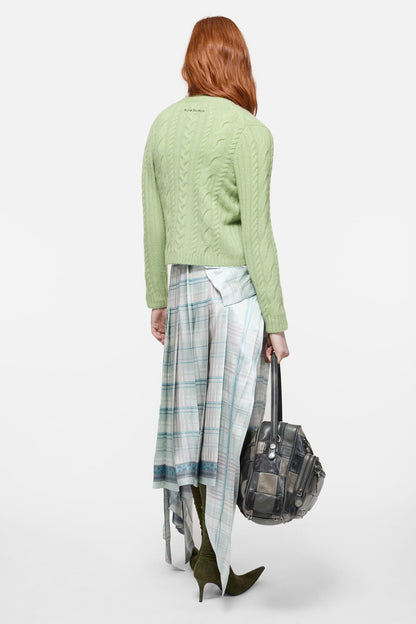 Acne Studios Cashmere Cable-Knit Cardigan - Sage green