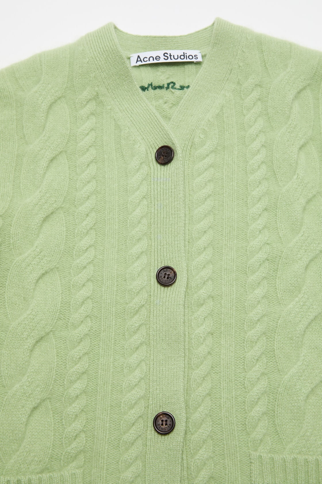 Acne Studios Cashmere Cable-Knit Cardigan - Sage green