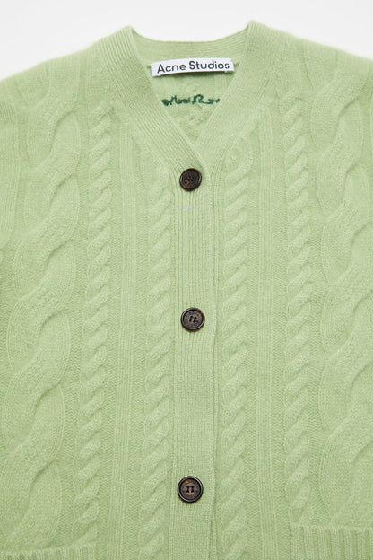 Acne Studios Cashmere Cable-Knit Cardigan - Sage green