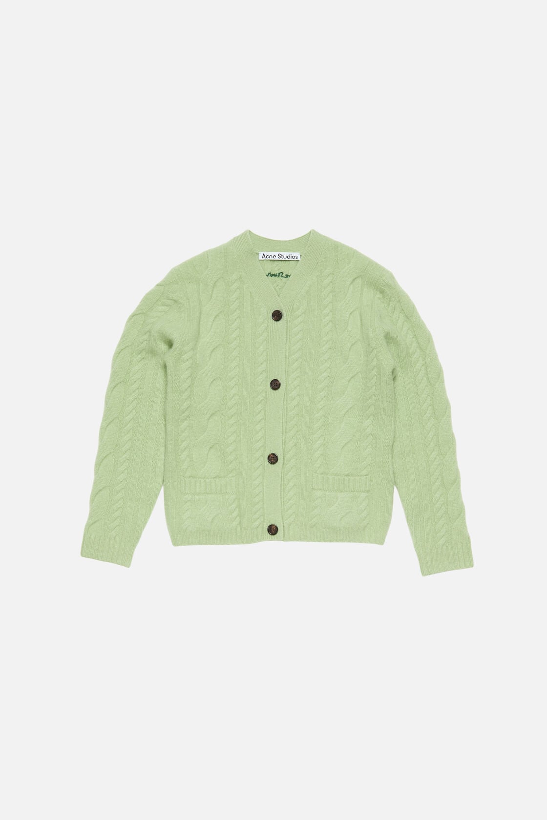 Acne Studios Cashmere Cable-Knit Cardigan - Sage green