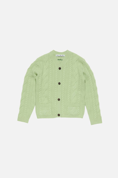 Acne Studios Cashmere Cable-Knit Cardigan - Sage green