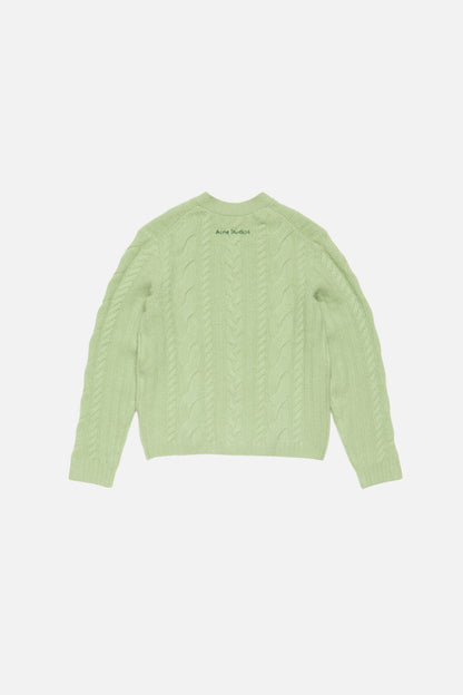 Acne Studios Cashmere Cable-Knit Cardigan - Sage green