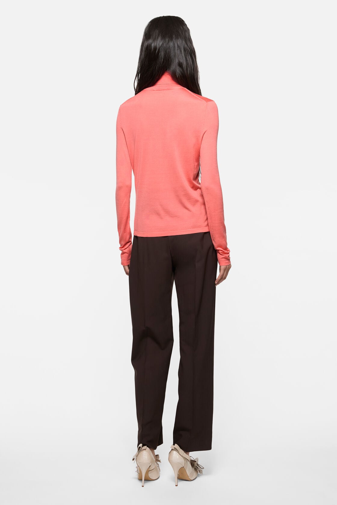 Acne Studios Fine silk turtleneck - Peach pink