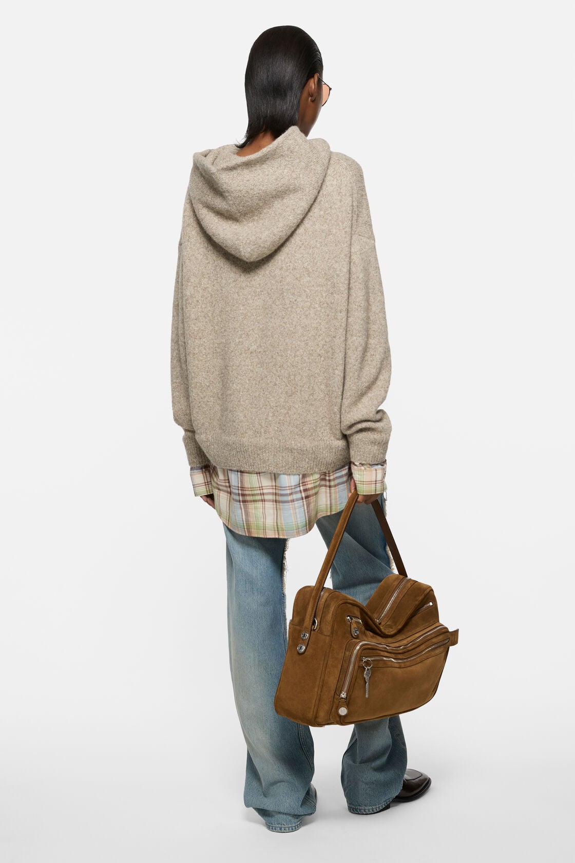 Acne Studios Layered knit hoodie - Medium beige