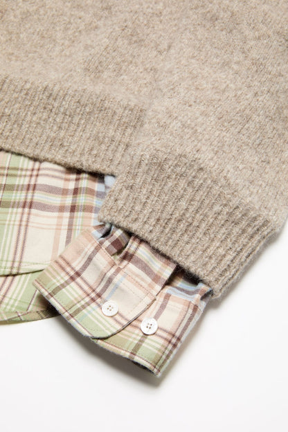 Acne Studios Layered knit hoodie - Medium beige