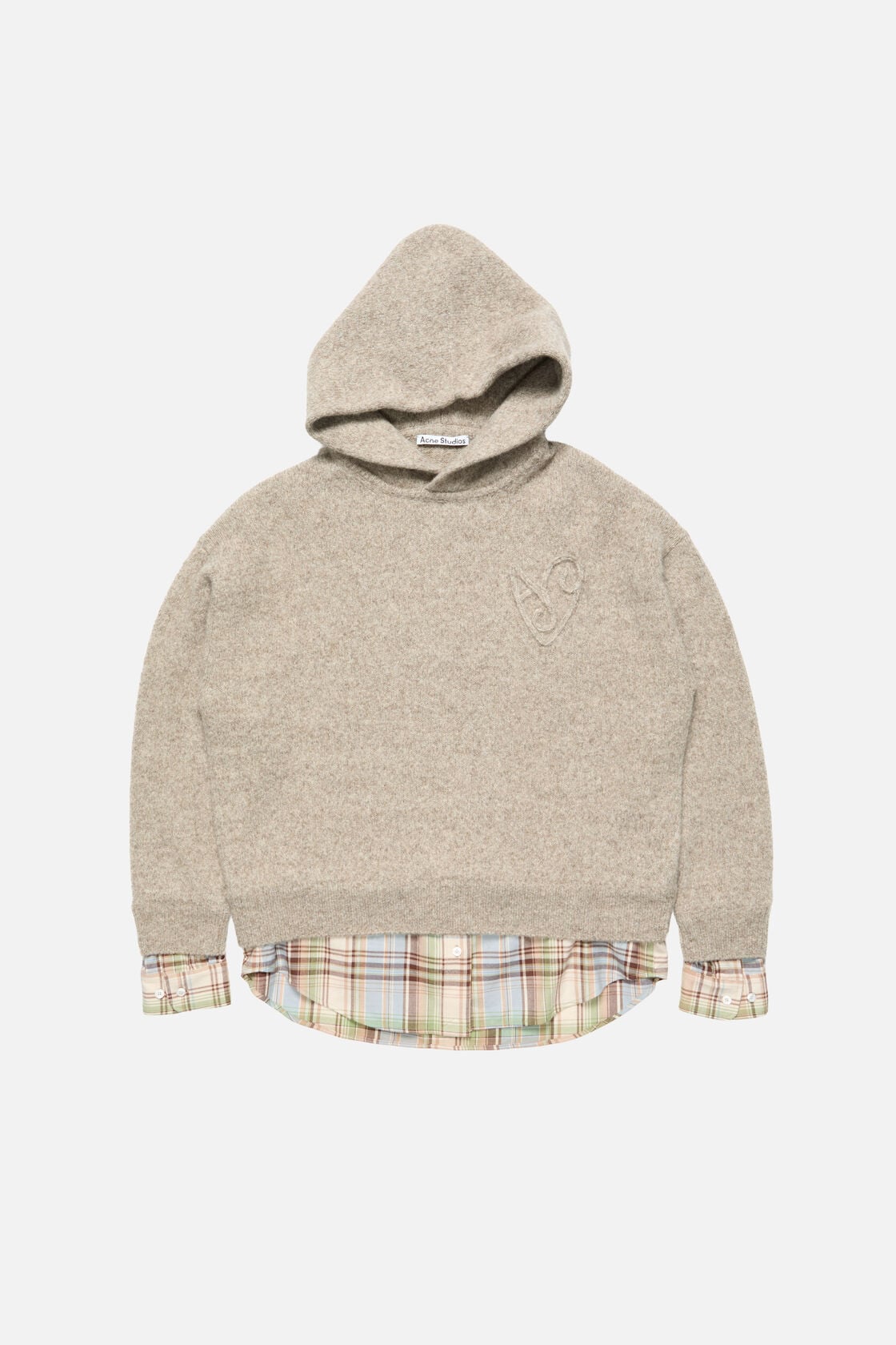 Acne Studios Layered knit hoodie - Medium beige