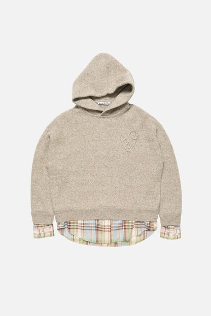 Acne Studios Layered knit hoodie - Medium beige