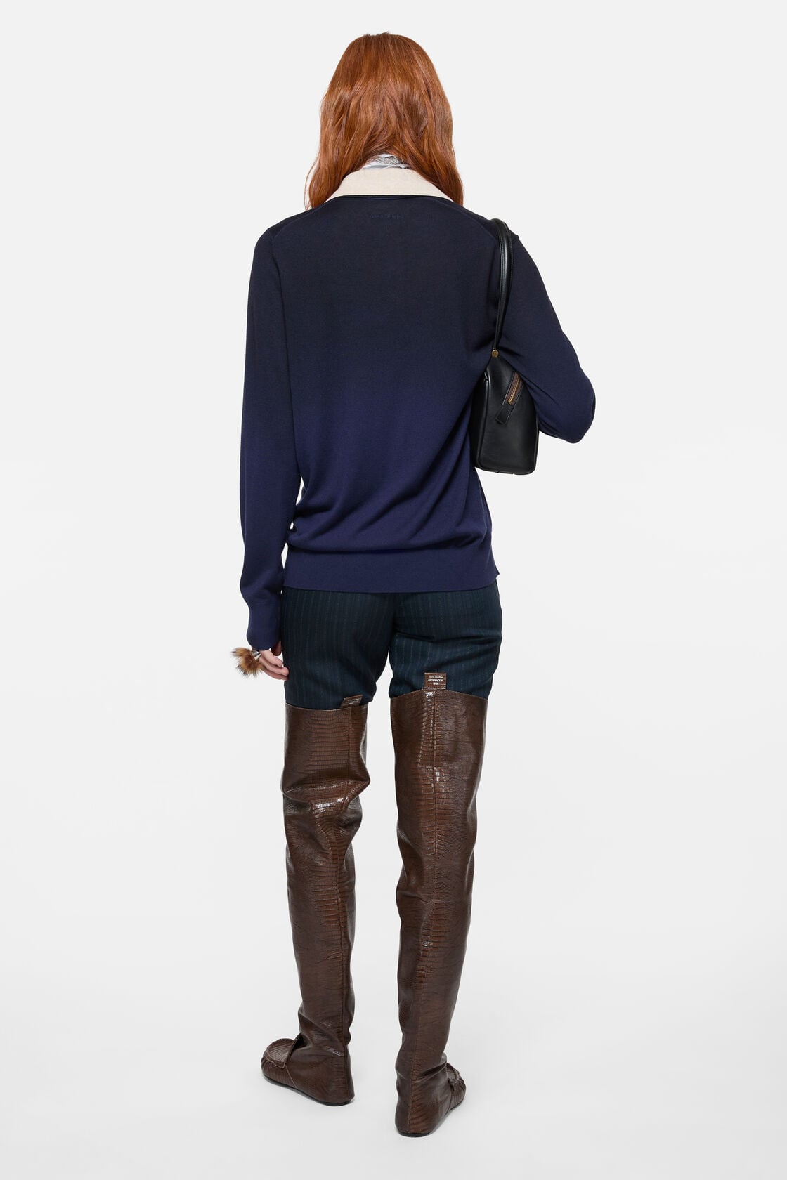 Acne Studios Silk blend polo knit - Navy/beige