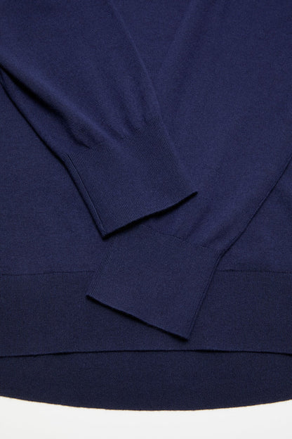 Acne Studios Silk blend polo knit - Navy/beige
