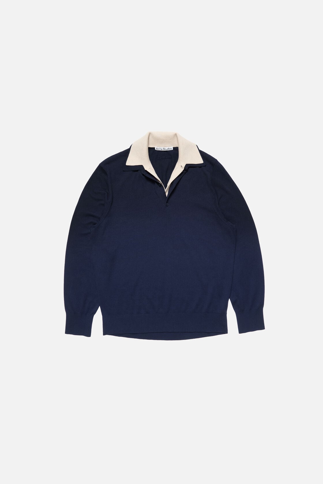 Acne Studios Silk blend polo knit - Navy/beige