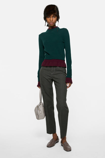 Acne Studios Layered knit sweater - Dark green