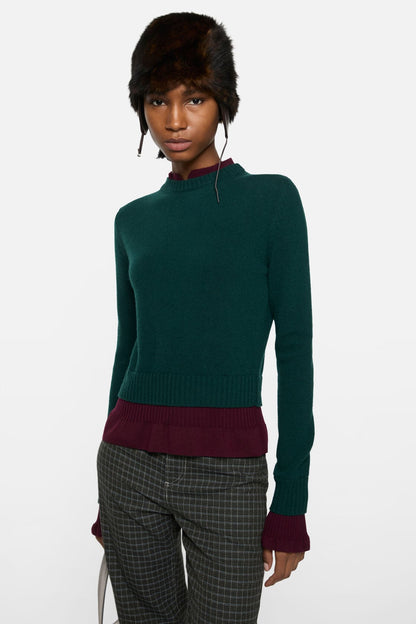 Acne Studios Layered knit sweater - Dark green
