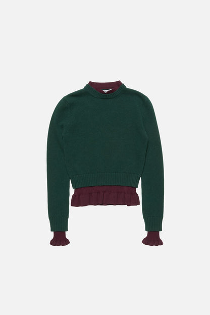 Acne Studios Layered knit sweater - Dark green