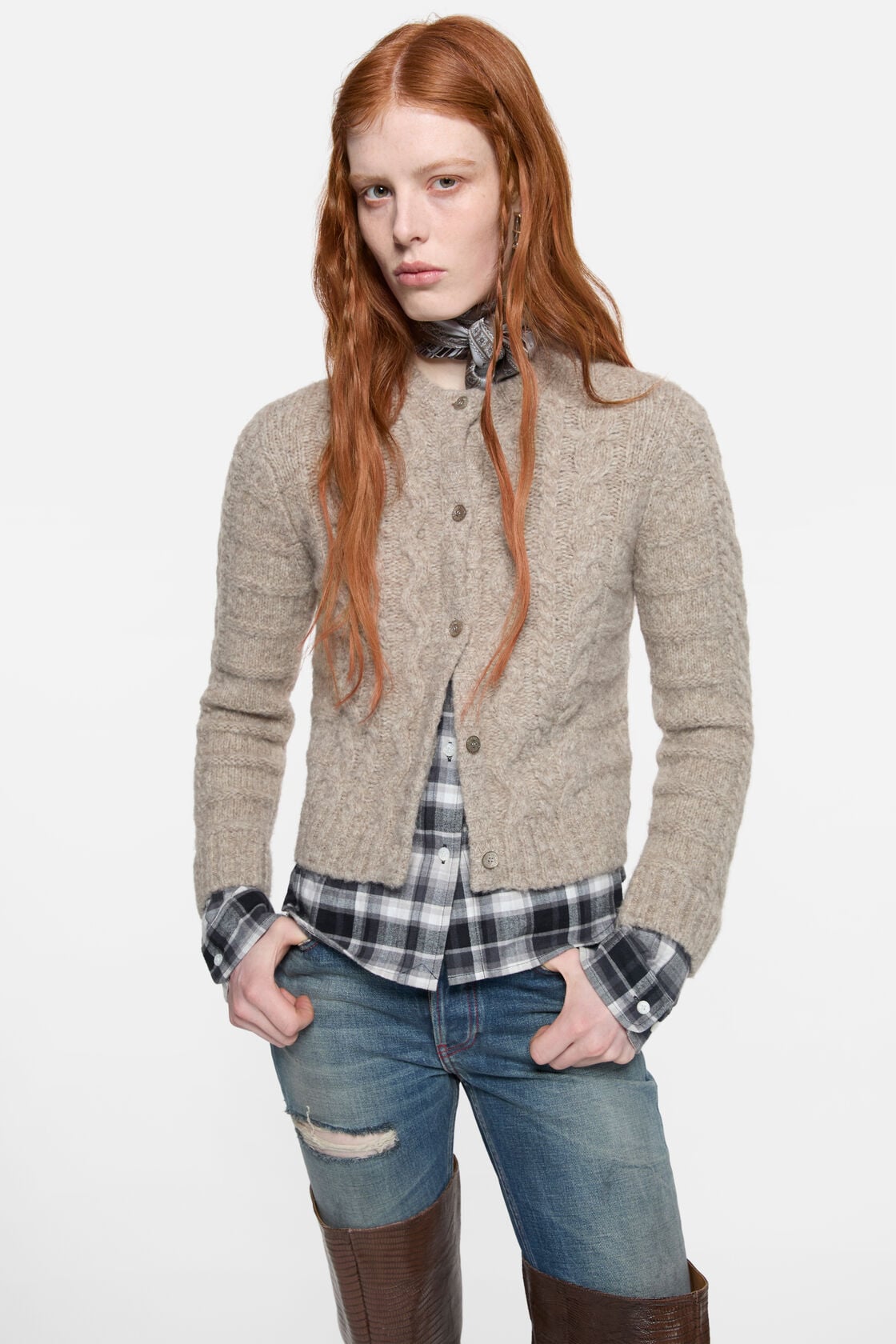 Acne Studios Cable knit cardigan - Medium beige