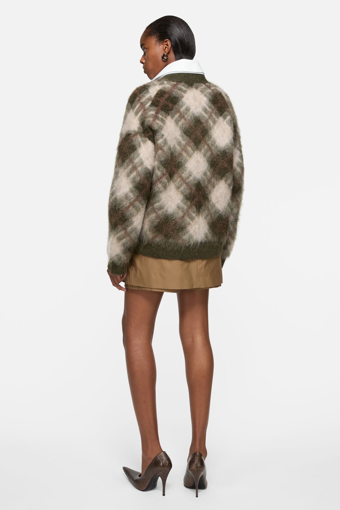 Acne Studios Mohair v-neck cardigan - Olive green/multi