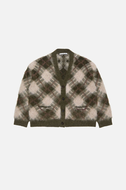 Acne Studios Mohair v-neck cardigan - Olive green/multi
