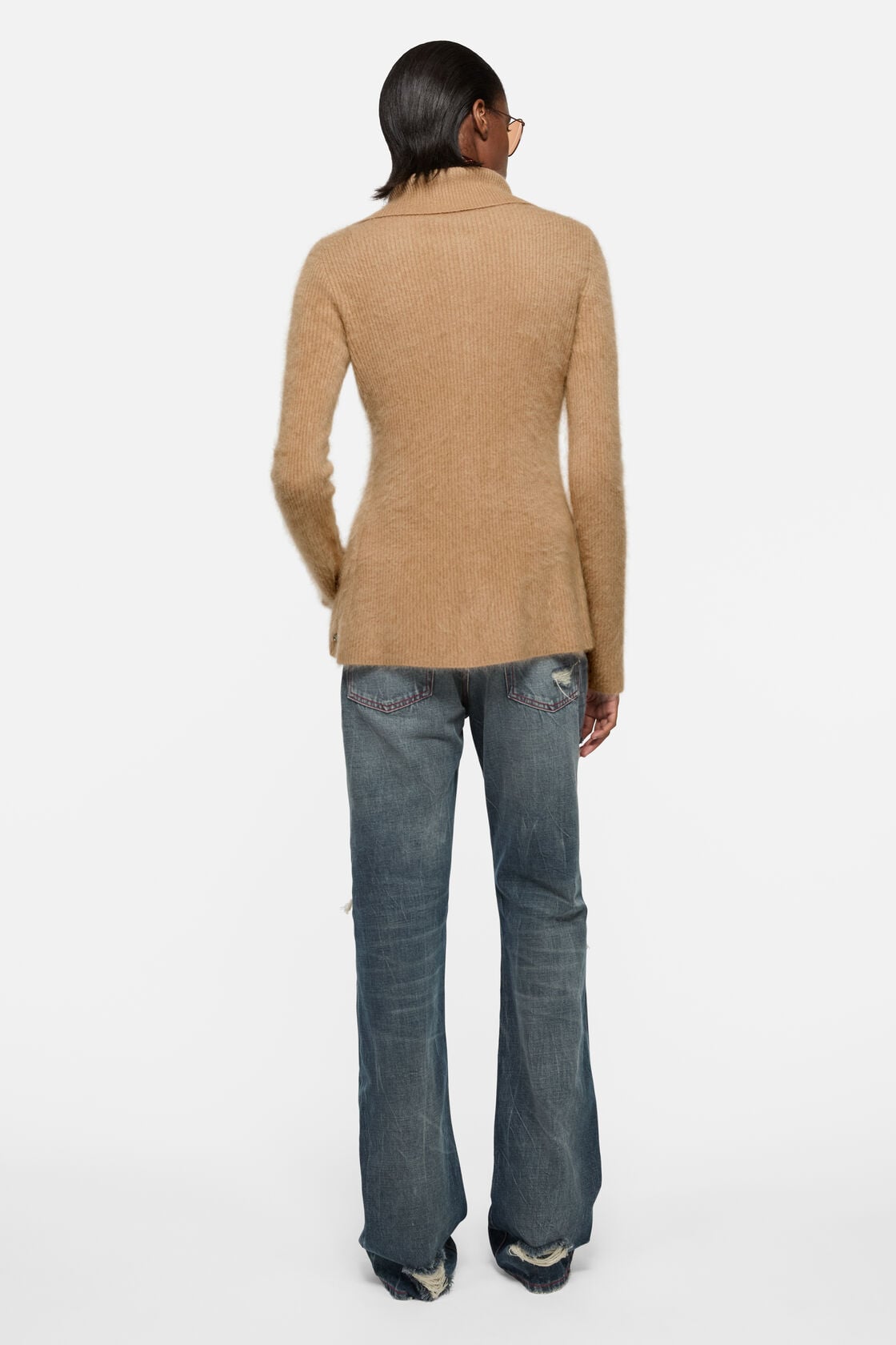 Acne Studios Cashmere zip-up cardigan - Light brown