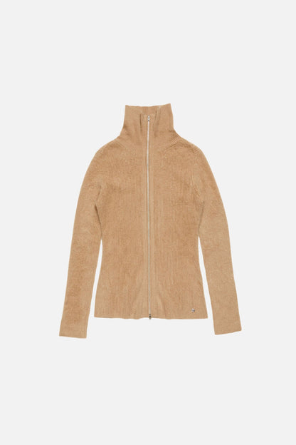 Acne Studios Cashmere zip-up cardigan - Light brown