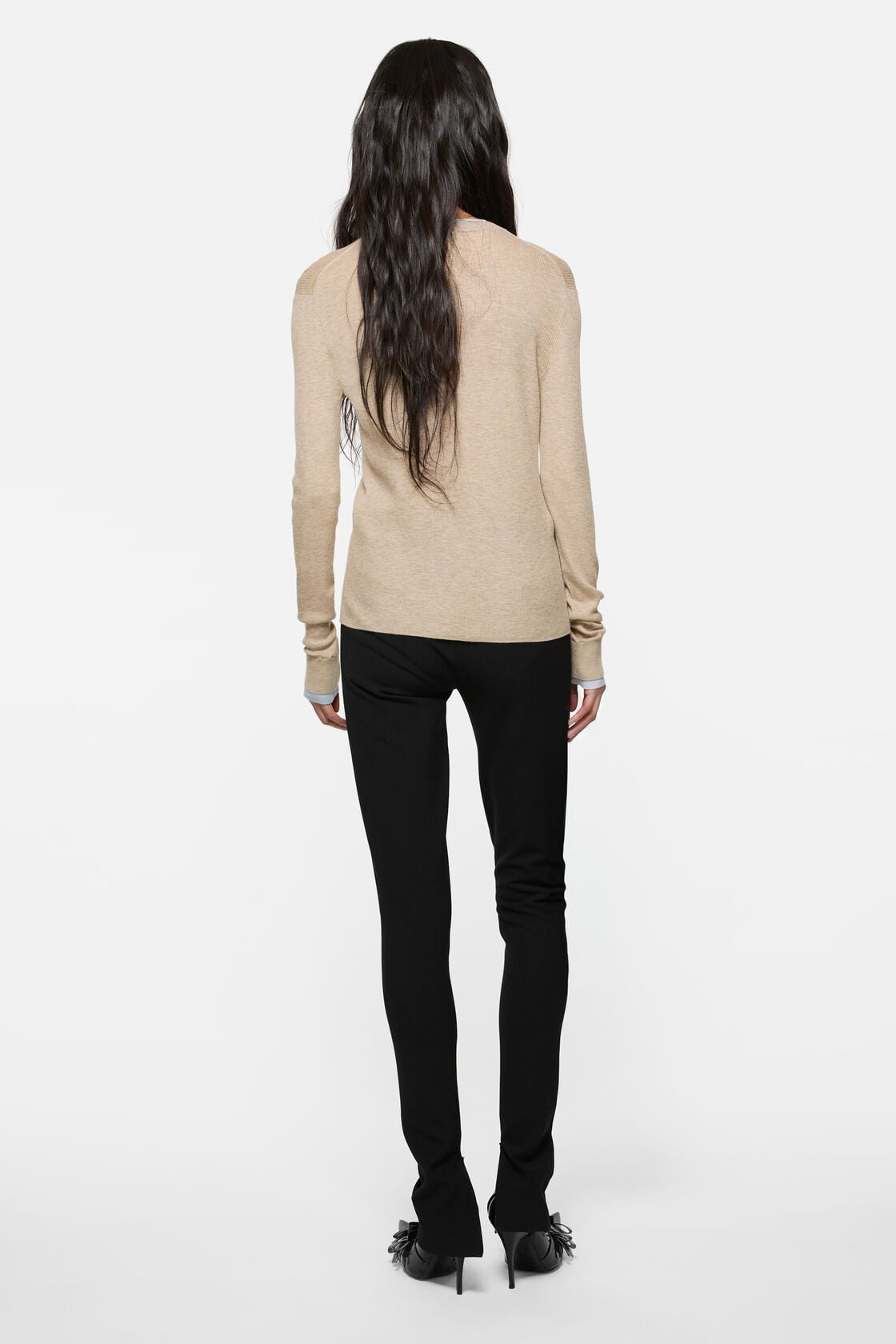 Acne Studios Layered silk-wool cardigan - Beige/light blue