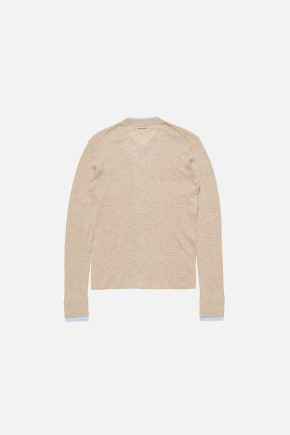Acne Studios Layered silk-wool cardigan - Beige/light blue