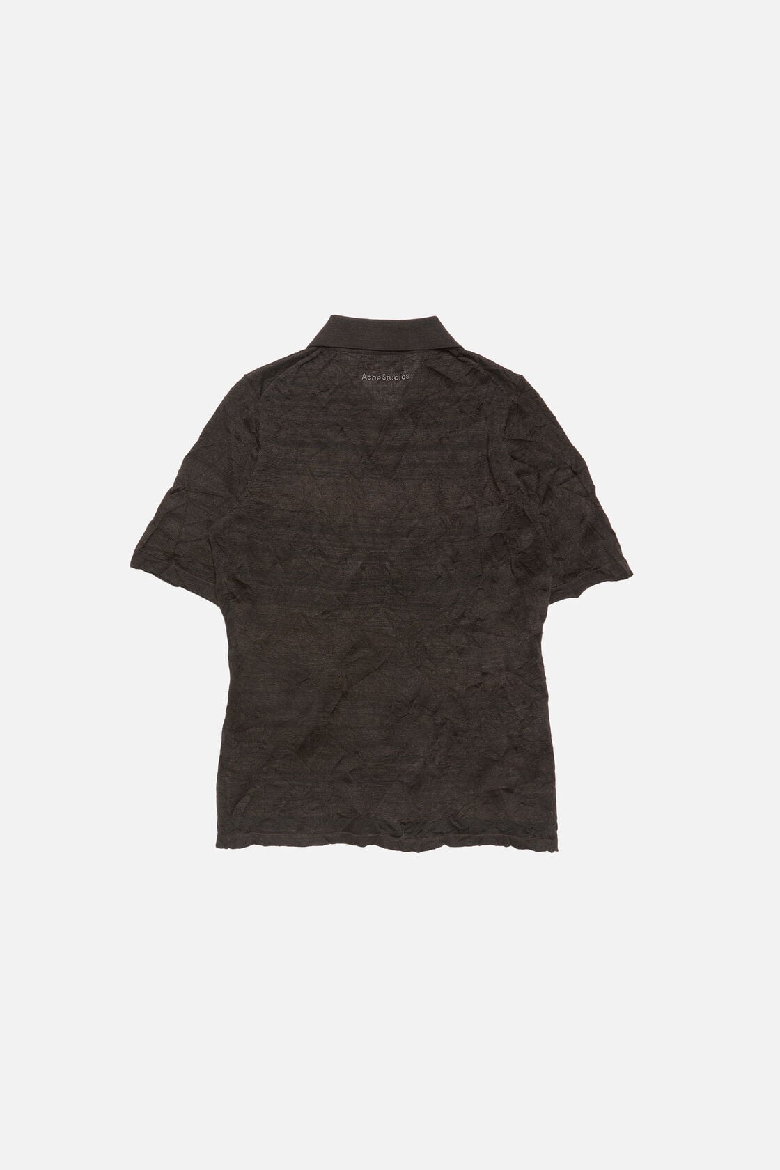 Acne Studios Silk polo knit - Dark brown melange