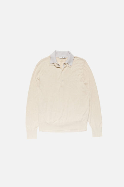 Acne Studios Layered silk knit sweater - Beige/grey