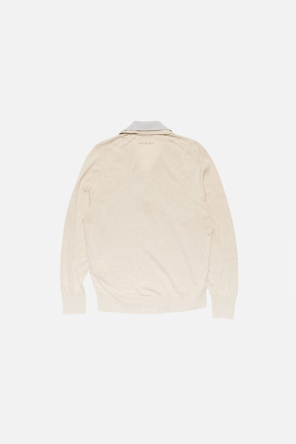 Acne Studios Layered silk knit sweater - Beige/grey
