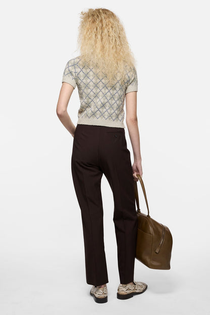 Acne Studios Bouclé Argyle Knit Sweater - Grey/white