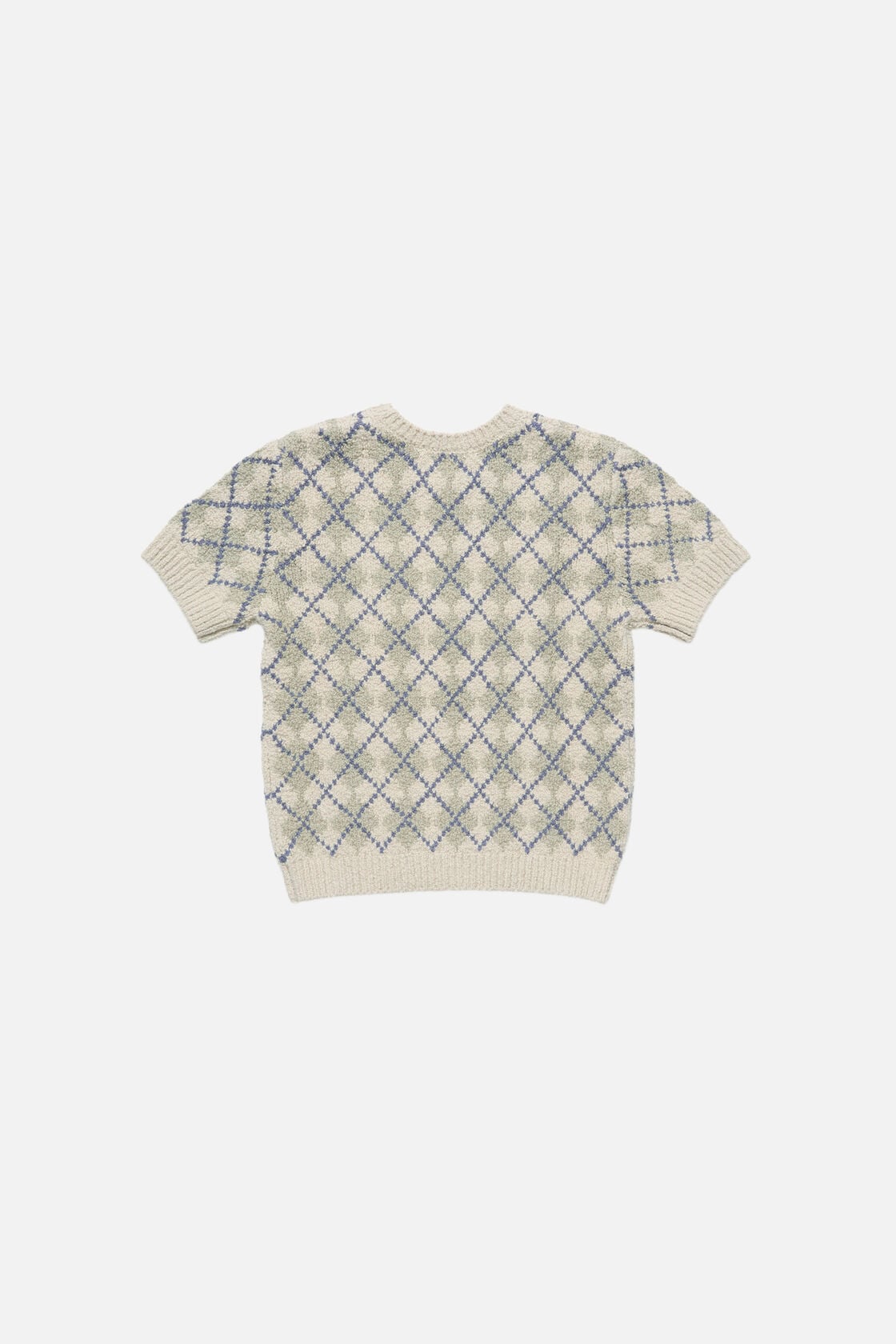 Acne Studios Bouclé Argyle Knit Sweater - Grey/white
