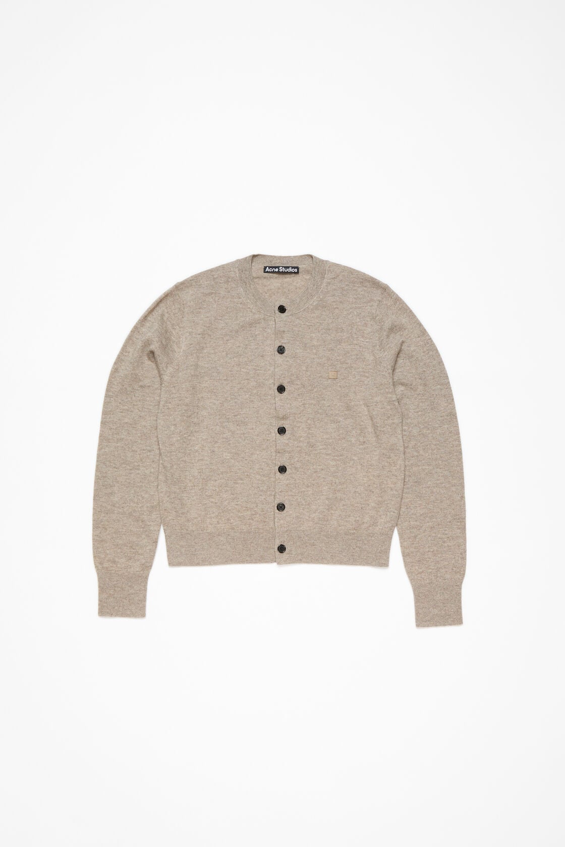 Acne Studios Fitted cardigan - yak wool - Greige melange