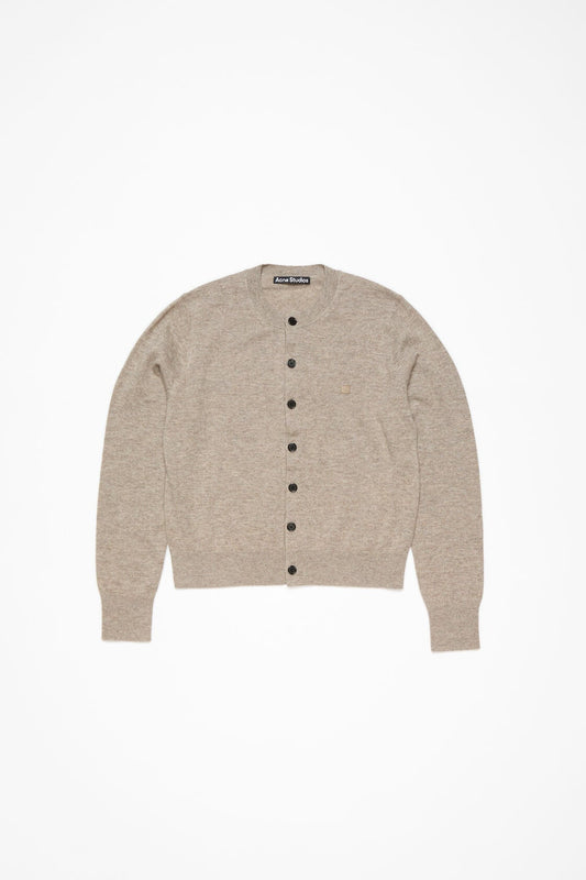 Acne Studios Fitted cardigan - yak wool - Greige melange