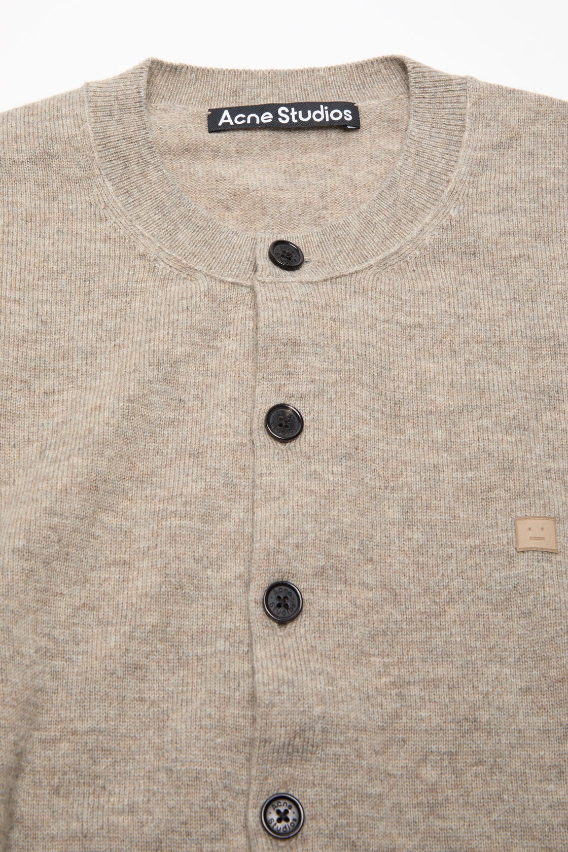 Acne Studios Fitted cardigan - yak wool - Greige melange