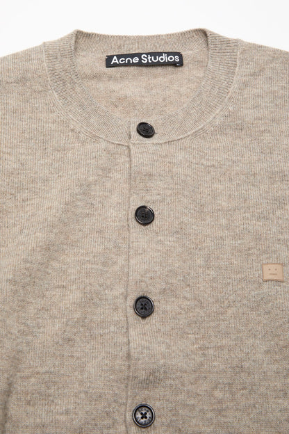 Acne Studios Fitted cardigan - yak wool - Greige melange