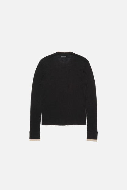 Acne Studios Layered silk-wool cardigan - Black/beige