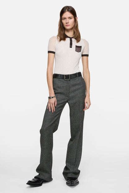 Acne Studios Sheer polo knit - White/brown