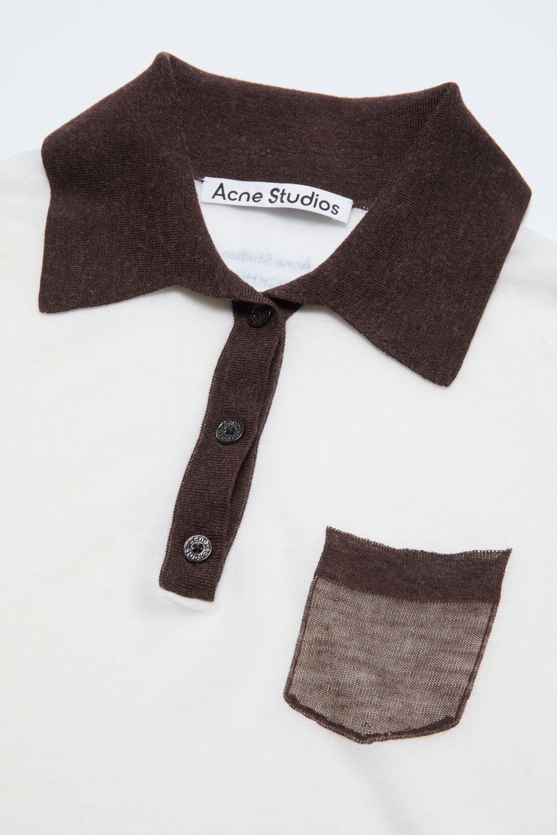 Acne Studios Sheer polo knit - White/brown