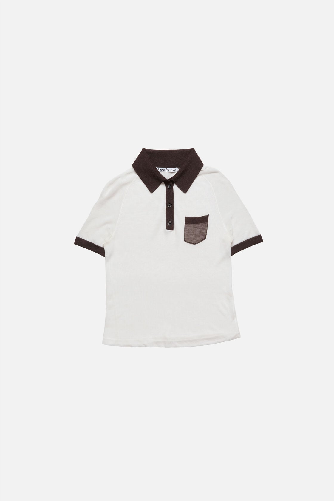 Acne Studios Sheer polo knit - White/brown