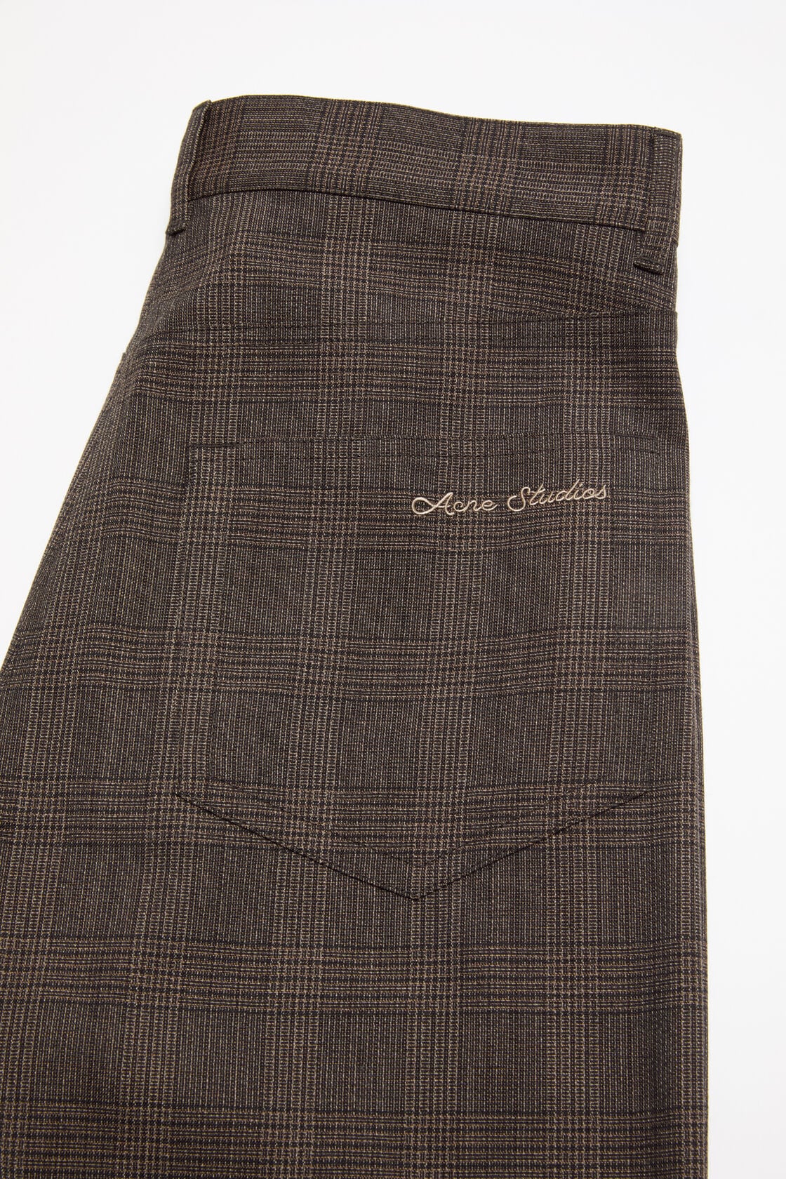 Acne Studios Tailored Wool Check Trousers - Brown/black