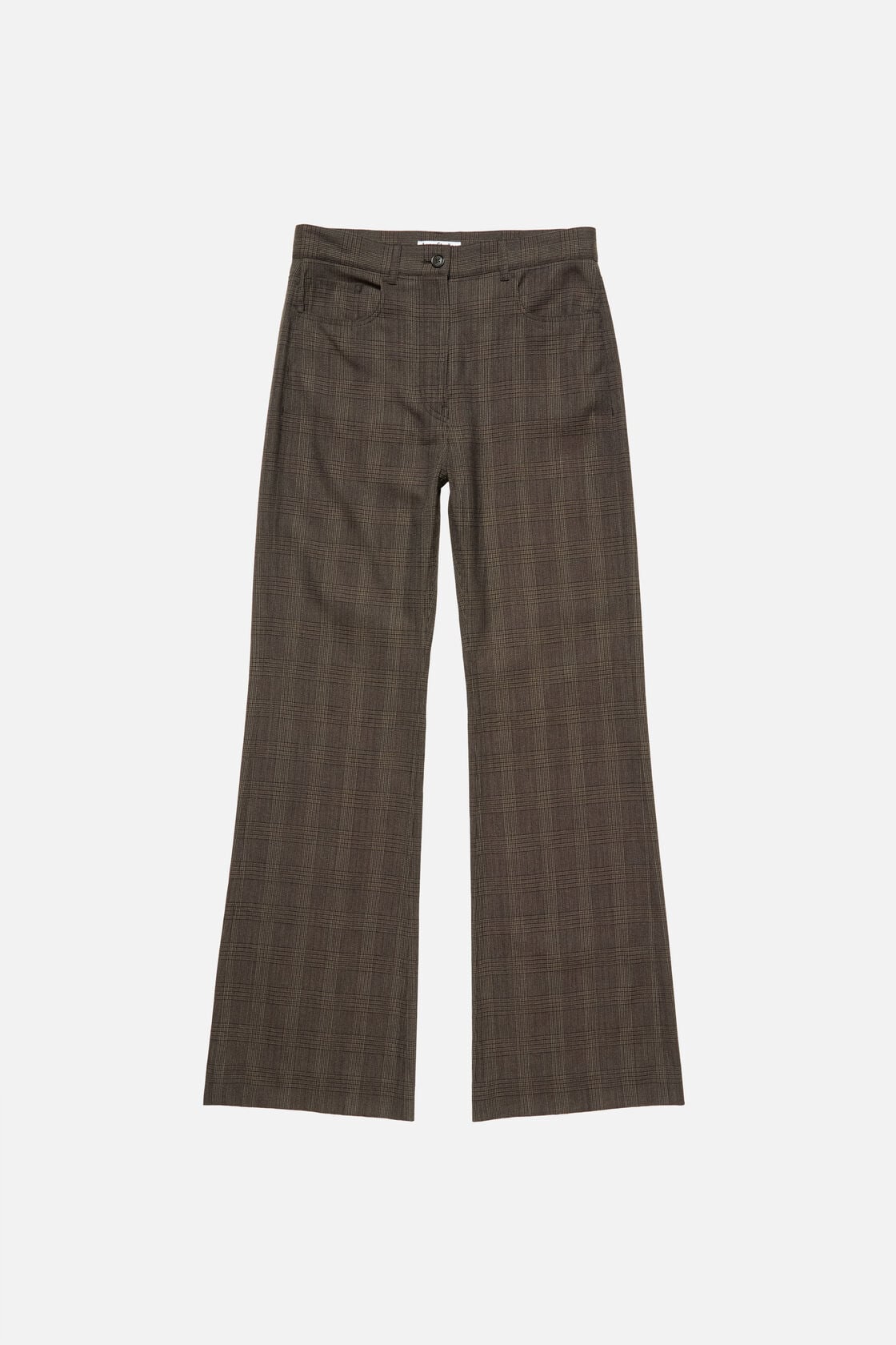 Acne Studios Tailored Wool Check Trousers - Brown/black