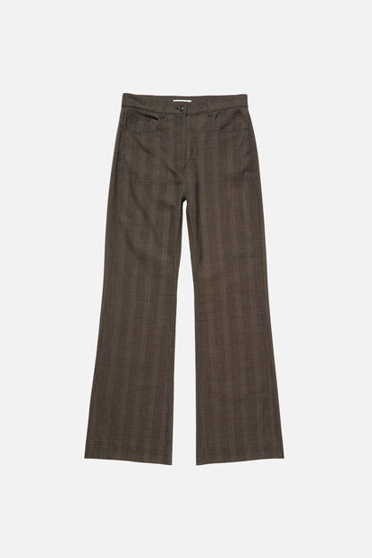 Acne Studios Tailored Wool Check Trousers - Brown/black