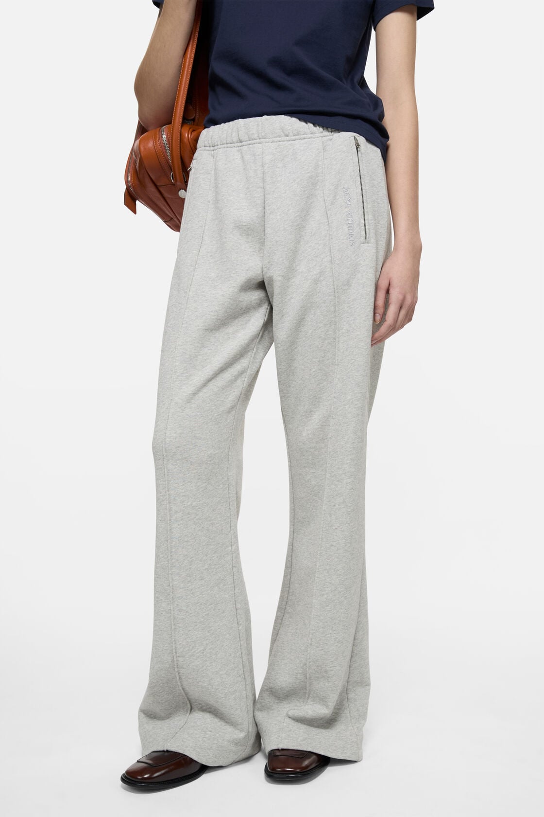 Acne Studios Fleece trousers with logo - Grey Melange