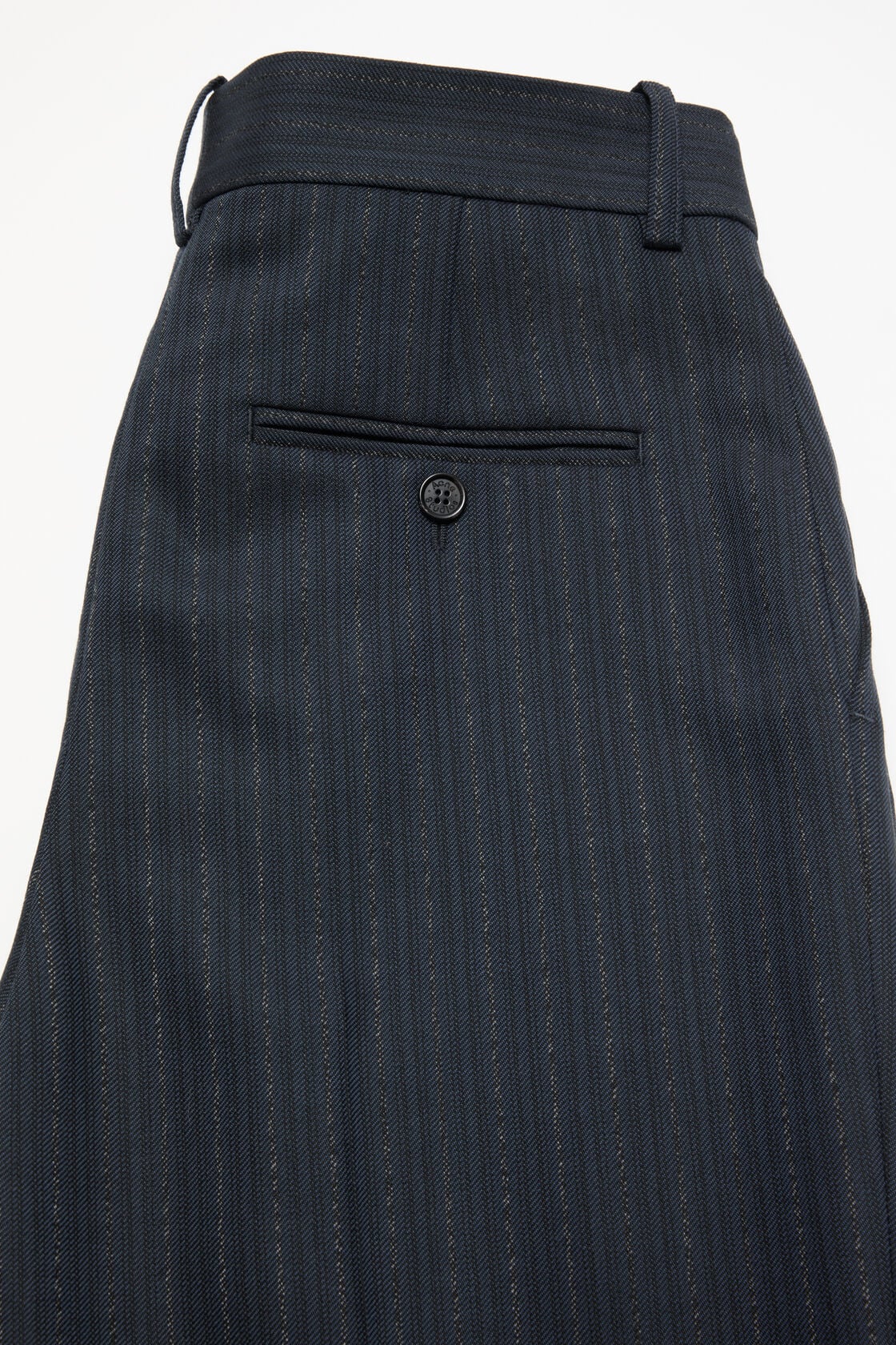 Acne Studios Pinstripe wool suit trousers - Black/Teal blue