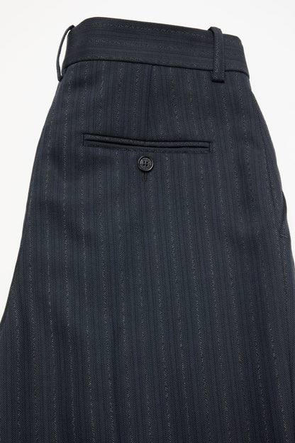 Acne Studios Pinstripe wool suit trousers - Black/Teal blue